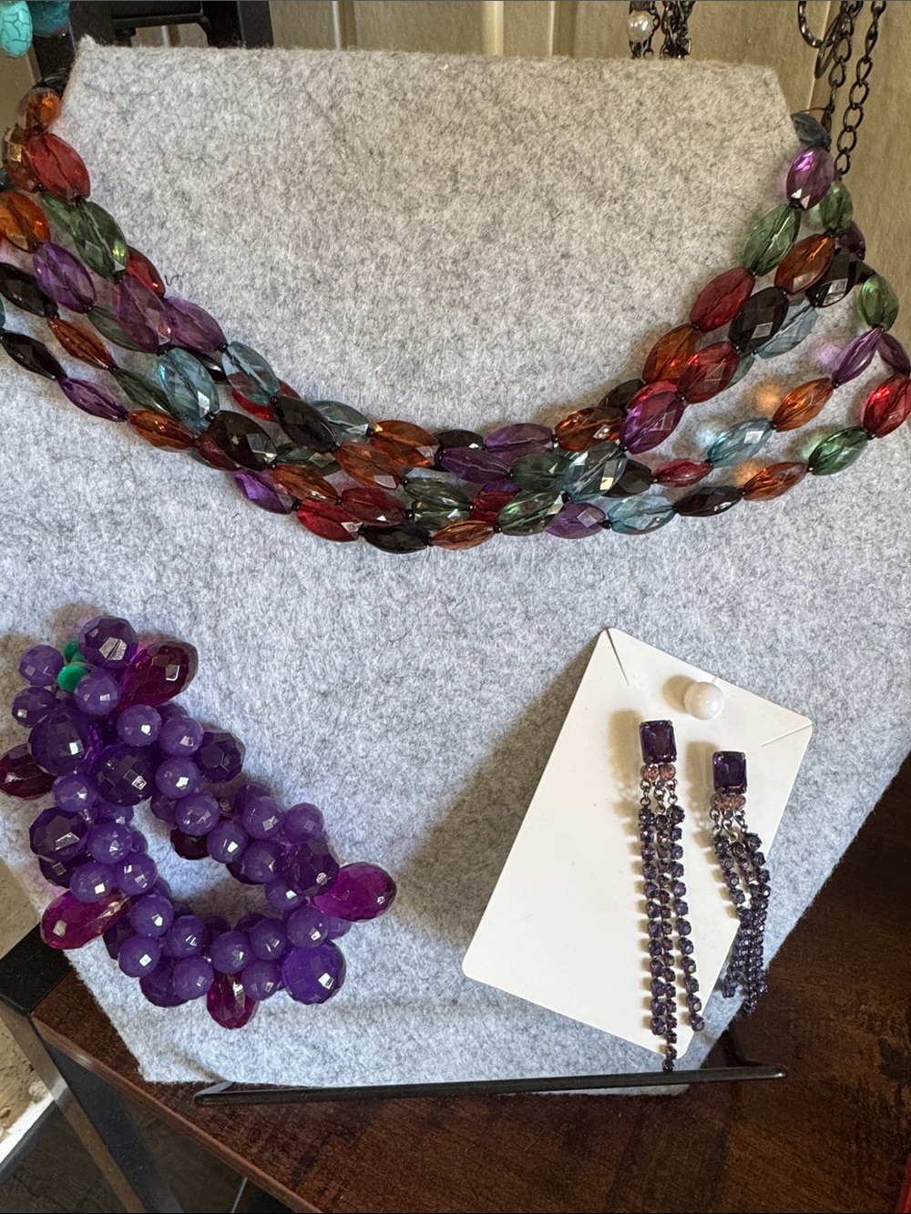 Jewel Toned necklace.. bracelet and earrings.. can be sold as a set or separate